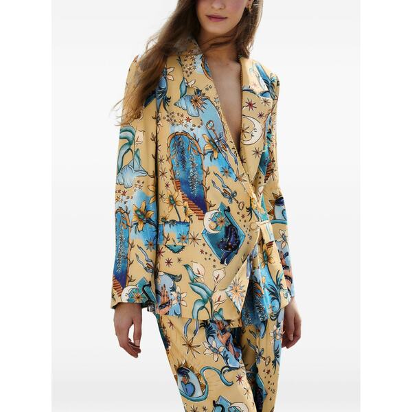 耕園 リオ レディース 上衣＆上衣 アウター Sand mystical printed blazer Neutrals