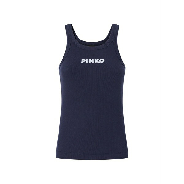 ピンコ レディース プルオーバー トップス Sleeveless ribbed top Blue