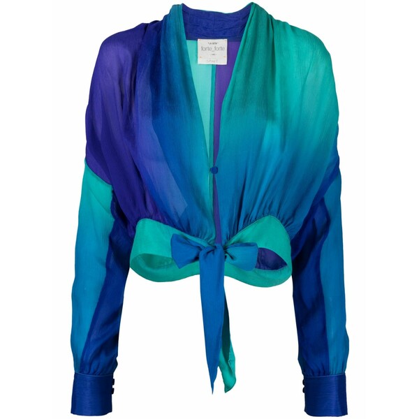 フォルテ フォルテ レディース プルオーバー トップス Ombr￡-effect silk blouse Blue