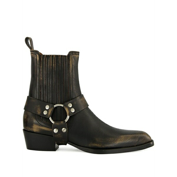 パリテキサス レディース ブーツ シューズ 35mm helena strap-detail ankle boots Black｜asty