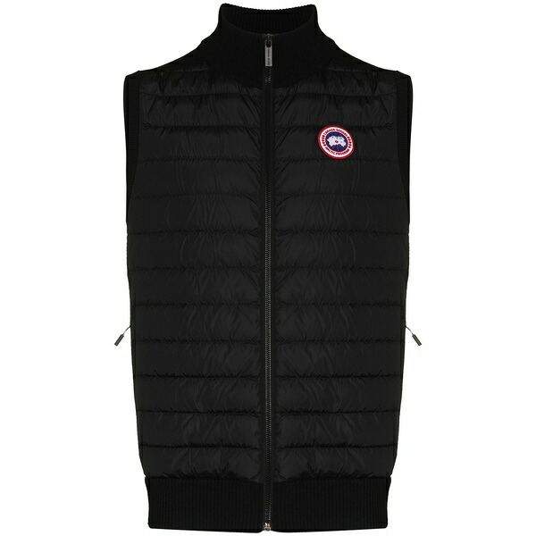 カナダグース メンズ 上衣＆上衣 アウター Quilted wool-panel waistcoat Black