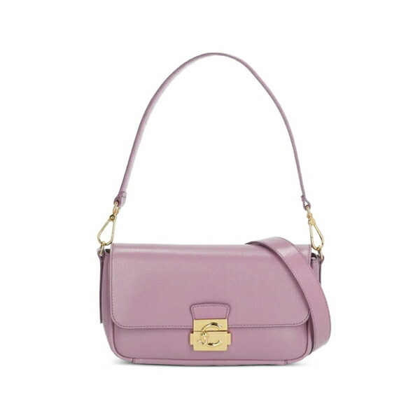 コチネレ レディース ショルダーバッグ 御徒面子 Medium c-me lock leather shoulder bag Purple