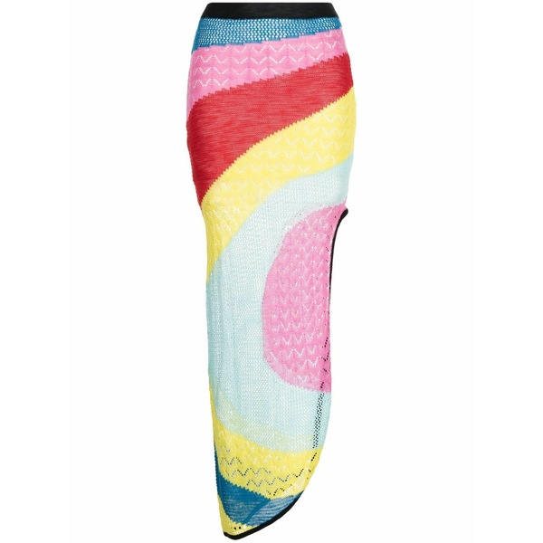 ステゥド レディース スコート ボトムス Striped asymmetric knitted skirt  Multicolour