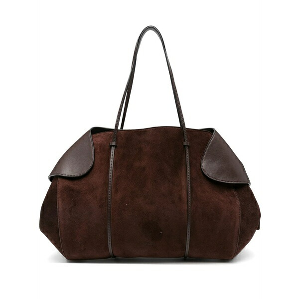 ネオウス レディース ショルダーバッグ 御徒面子 Leather-trimmed suede shoulder bag Brown