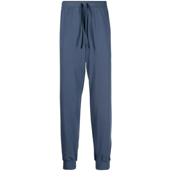 主任者 メンズ 心地よいズボン下 ボトムス Drawstring-waist cotton track pants Blue