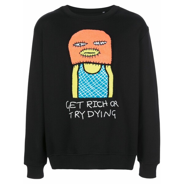 ハクーラ メンズ パーカー・スウェットシャツ アウター Get rich embroidered sweatshirt Black