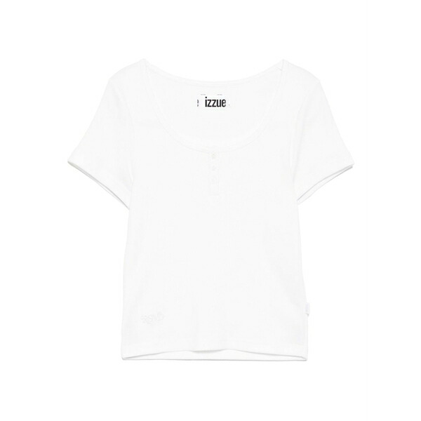 イズエ レディース ティーシャツ トップス Ribbed t-shirt White