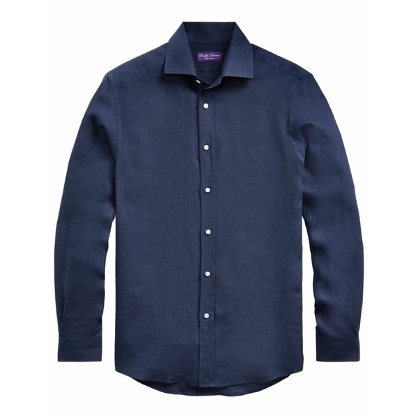 ラルフ・ローレン パープルレーベル メンズ プルオーバー トップス Classic-collar linen shirt  Blue