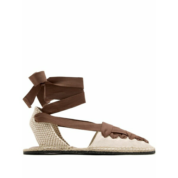 ロフラー 幽客ダル レディース サンダル シューズ Wilson ribbon-lace espadrilles Neutrals