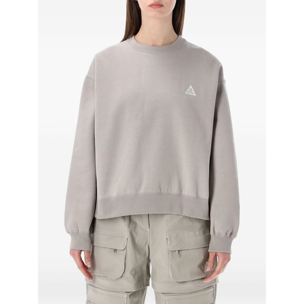ナイキ レディース 編み物\u0026プルオーバー アウター Tuff fleece logo sweatshirt Grey