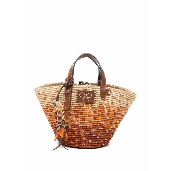 アニヤハインドマーチ レディース トートバッグ バッグ Small fish-charm woven tote bag Neutrals｜asty