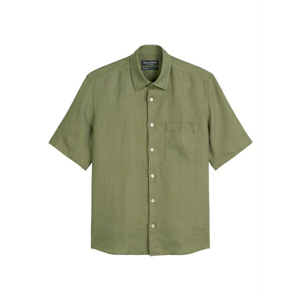 マルコポーロ メンズ プルオーバー トップス Button-down short-sleeves shirt Green