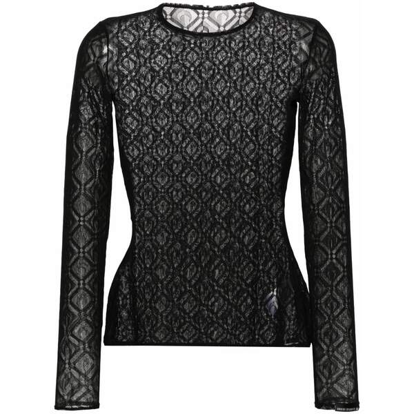 米国海兵隊員 独居室 レディース プルオーバー トップス Moon diamant-jacquard top Black