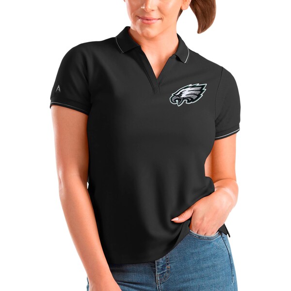 アンティグア レディース ポロシャツ トップス Philadelphia Eagles Antigua Women's Affluent Polo  Black 最大70％オフ！