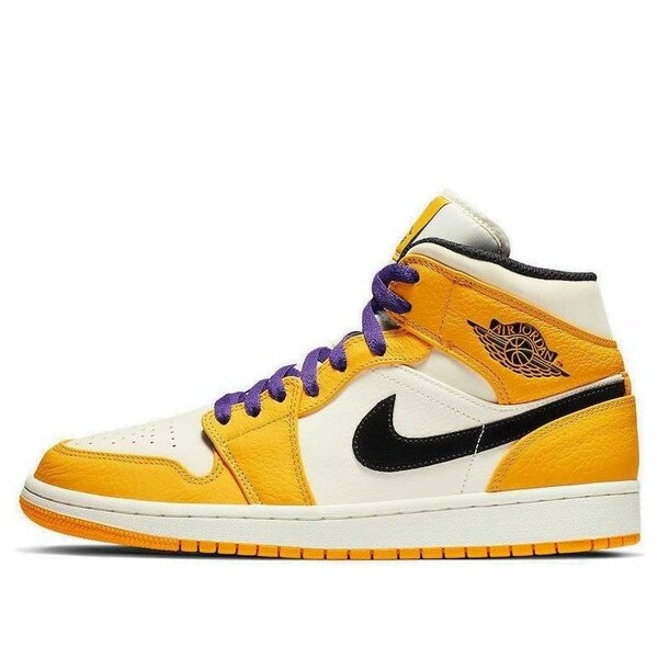 Jordan ジョーダン メンズ スニーカー 【Air Jordan 1 Mid 'Lakers Gold' 852542-700】 サイズ US_12.5(30.5cm)|asty
