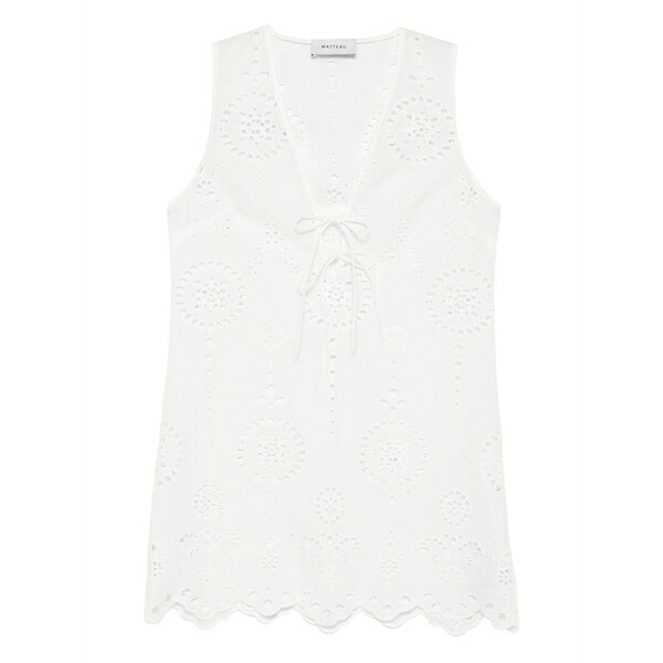 マトー レディース 衣裳 トップス Broderie anglaise mini dress White