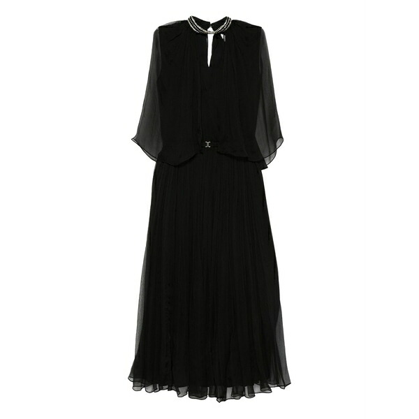 ニッサ レディース 衣裳 トップス Crystal-embellishment pleated MIDI dress Black