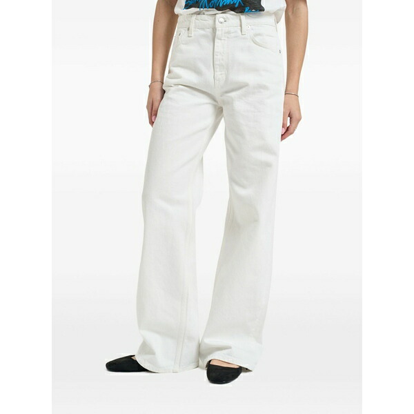 ロイロジャース レディース ジーンズズボン下 ボトムス Wide-leg jeans White