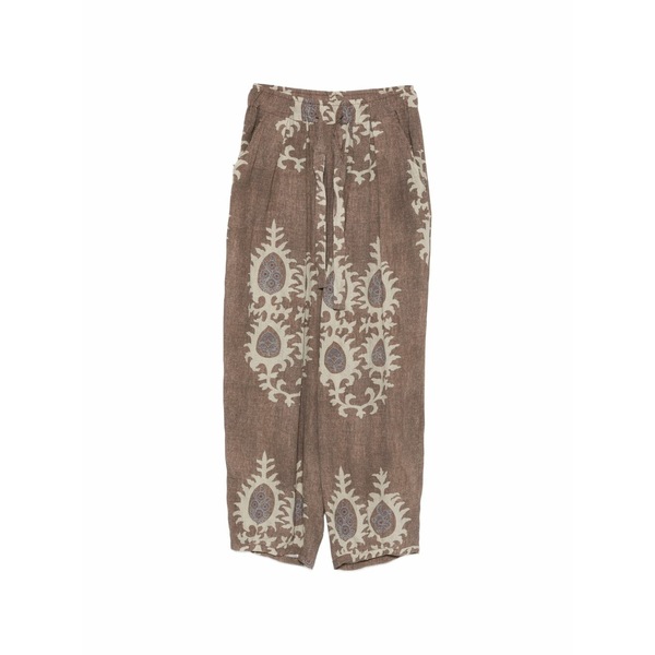 バザー晴れ晴れしい レディース 心地好いズボン下 ボトムス Printed trousers Brown