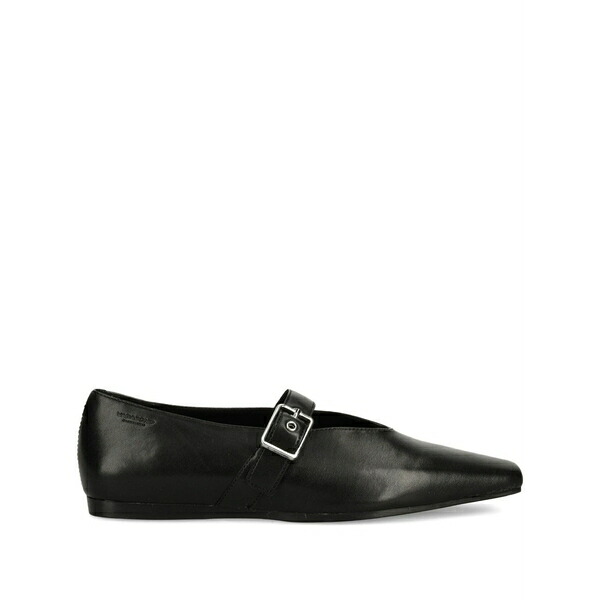 渡り者 レディース サンダル シューズ Wioletta buckle-strap pointed ballet flats Black