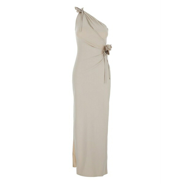 コペルニ レディース 衣裳 トップス One-shoulder flower-embellished gown Neutrals