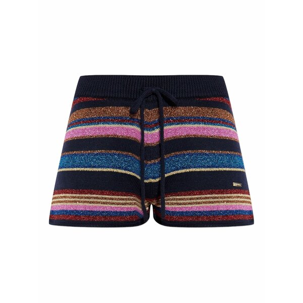 ディースクエアード レディース 心地よいズボン下 ボトムス Stripe-pattern glitter-embellishment shorts Black