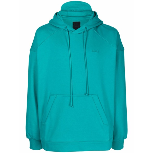 ジュン・ジー メンズ パーカー・スウェットシャツ アウター Long-sleeve cotton hoodie Green