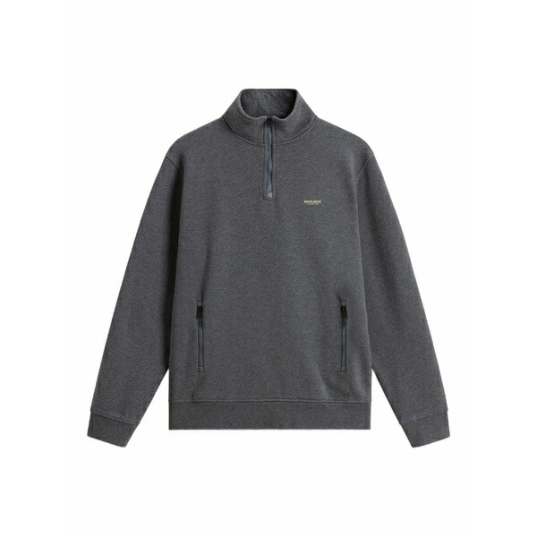 羊毛 一財産 メンズ パーカー・スウェットシャツ アウター Mixmedia zip sweatshirt Grey