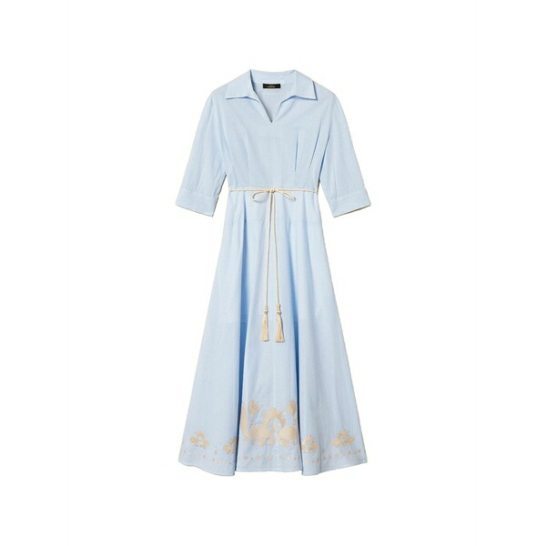 ツイン書き割り レディース 衣裳 トップス Striped dress Blue