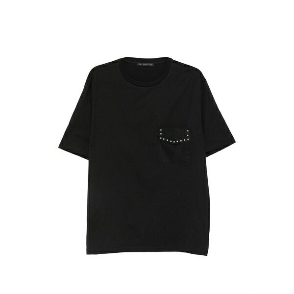 ロウブランド メンズ Tシャツ トップス Studded-pocket t-shirt Black｜asty
