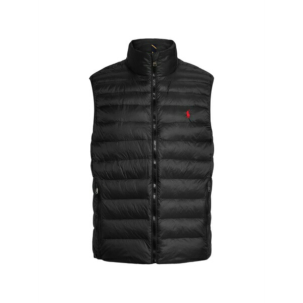 ラルフローレン メンズ 厚地の外套 アウター Quilted-design logo-embroidered gilet Blue