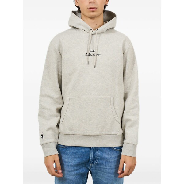 ラルフローレン メンズ パーカー・スウェットシャツ アウター Logo-embroidered hoodie Grey