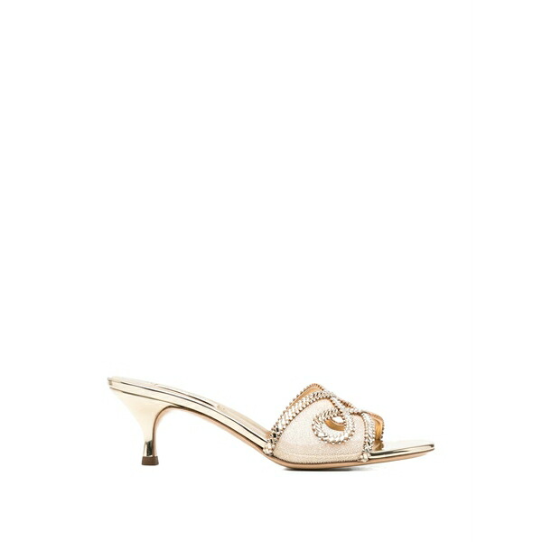 カサディ レディース サンダル シューズ Crystal-embellished metallic sandals Gold