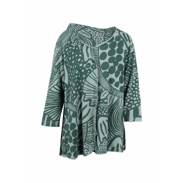 黒いこと 付け紙 レディース プルオーバー トップス Abstract-print gathered-back blouse Green