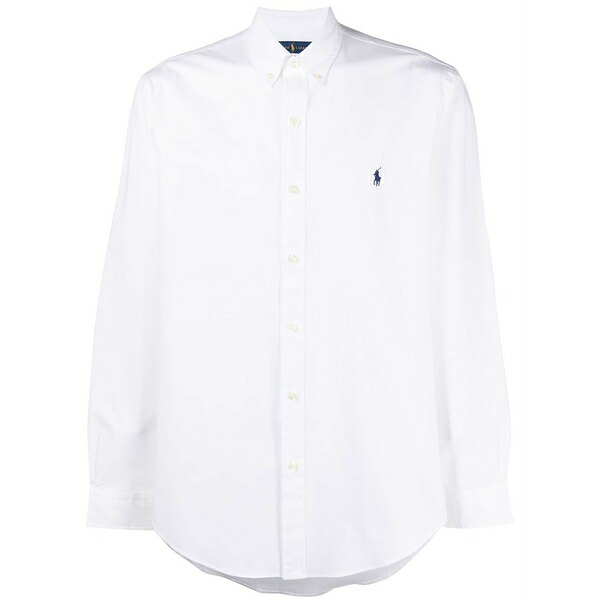 ラルフローレン メンズ プルオーバー トップス Polo pony-embroidered long-sleeve shirt White