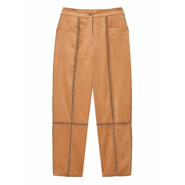 ツイン仕掛ける レディース 心地よいズボン下 ボトムス Embroidery-detail trousers Brown