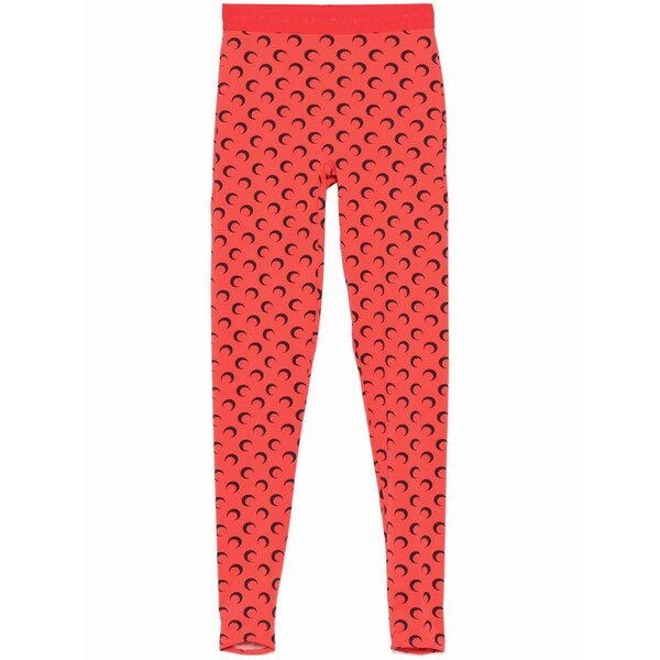 米国海兵隊員 独居室 レディース 心地好いズボン下 ボトムス Moon-print leggings Red