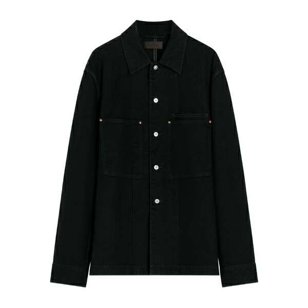ルメール メンズ 上衣＆上衣 アウター Patch-pocket front-closure jacket Black