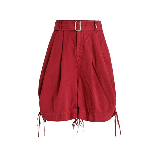 御機嫌 レディース 心地よいズボン下 ボトムス Belted drawstring-hem shorts Red