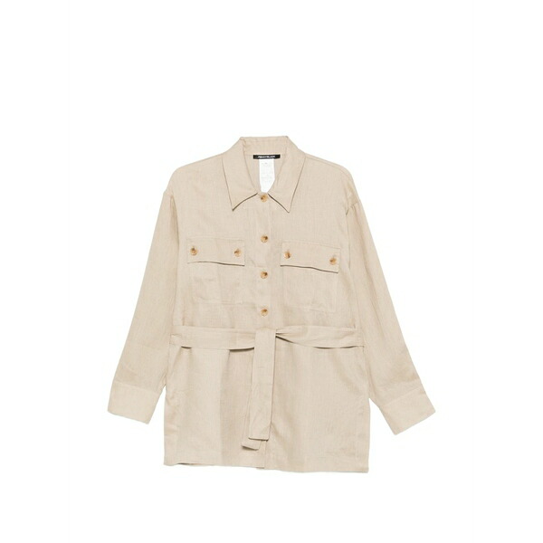 ペニー黒いこと レディース ティーシャツ トップス Belted button-up shirt Neutrals