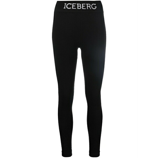 アイスバーグレタス レディース 心地よいズボン下 ボトムス Logo print leggings  Black