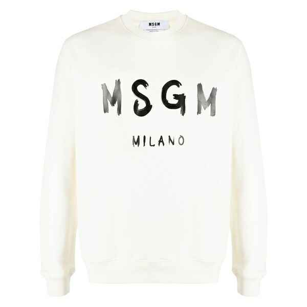 エムエスジイエム メンズ パーカー・スウェットシャツ アウター Logo-print sweater White