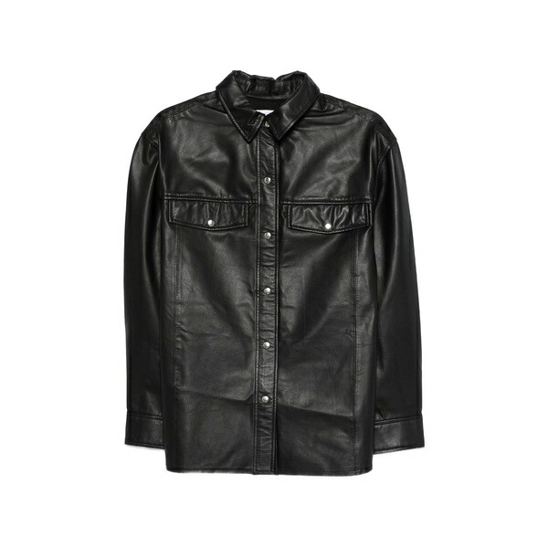 イロ レディース プルオーバー トップス Cabana pocket leather shirt Black