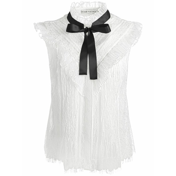 アリス アンド オリビア レディース プルオーバー トップス Rheba shirt  White