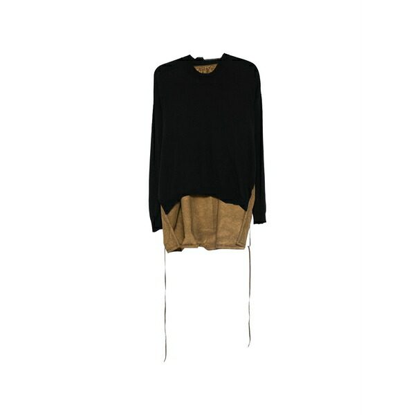 ユマ・一 レディース 編み物\u0026プルオーバー アウター Contrasting-panel sweater Black