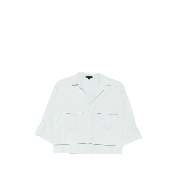 ジェームス 銭入れ レディース プルオーバー トップス Patch-pocket cropped shirt Blue
