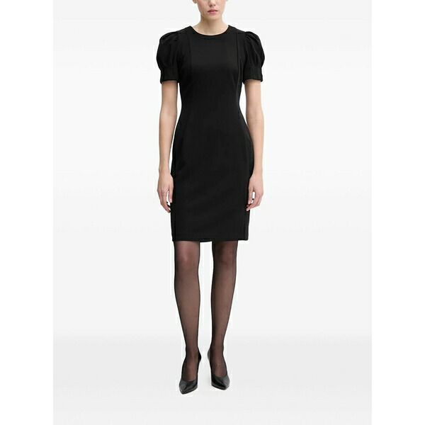 ダナ キャラン ニューヨーク州 レディース 衣裳 トップス Puff-sleeve mini dress Black