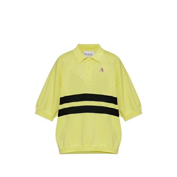 ジ アティコ レディース スポーツシャツ トップス Striped polo shirt Yellow