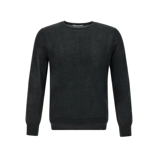 カングラ  メンズ 編み物\u0026ティーシャツ アウター Long-sleeve ribbed sweater Black