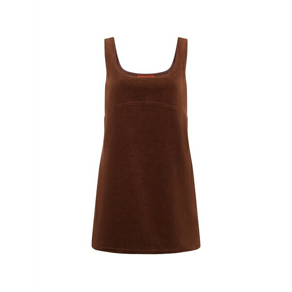 サイモン鏡鑑 レディース 衣裳 トップス Sahara corduroy cotton mini dress Brown